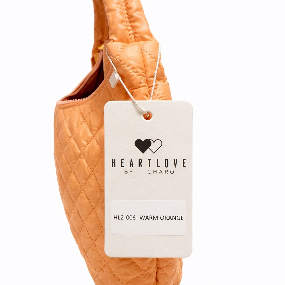 Heartlove by Charo Quilted Shoulder Bag- Warm Orange - NWT - Picture 4 of 5
